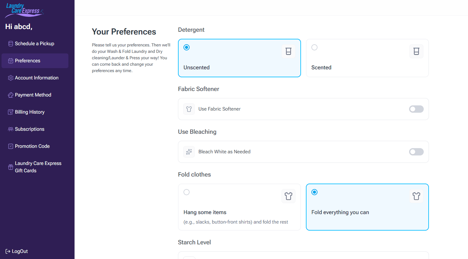 LCE scheduling interface