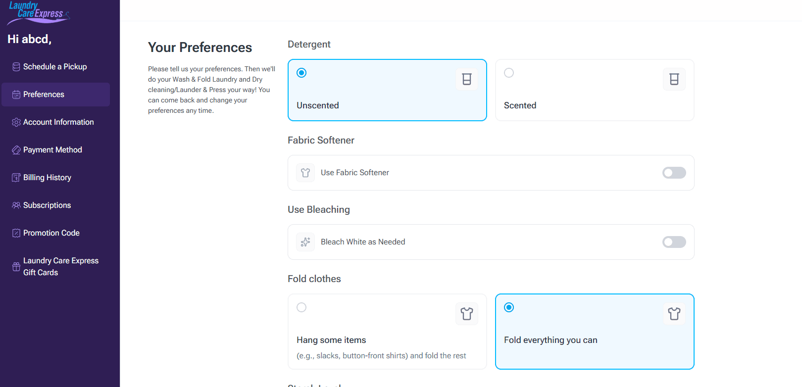 LCE order tracking view